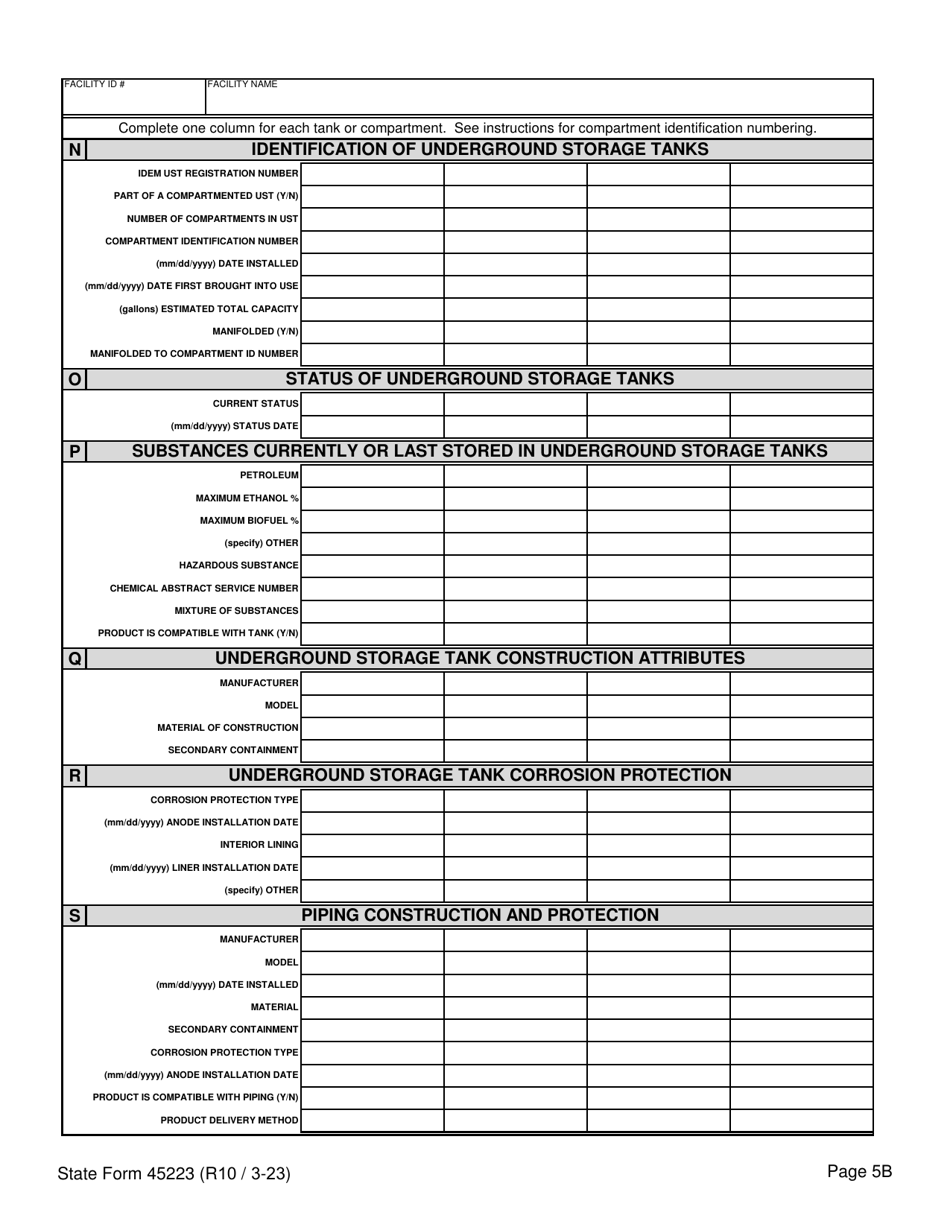 State Form 45223 Notification for Underground Storage Tank Systems - Indiana, Page 7