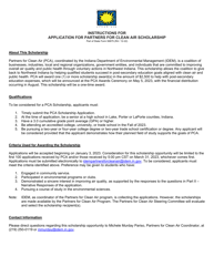 Document preview: State Form 56875 Application for Partners for Clean Air Scholarship - Indiana