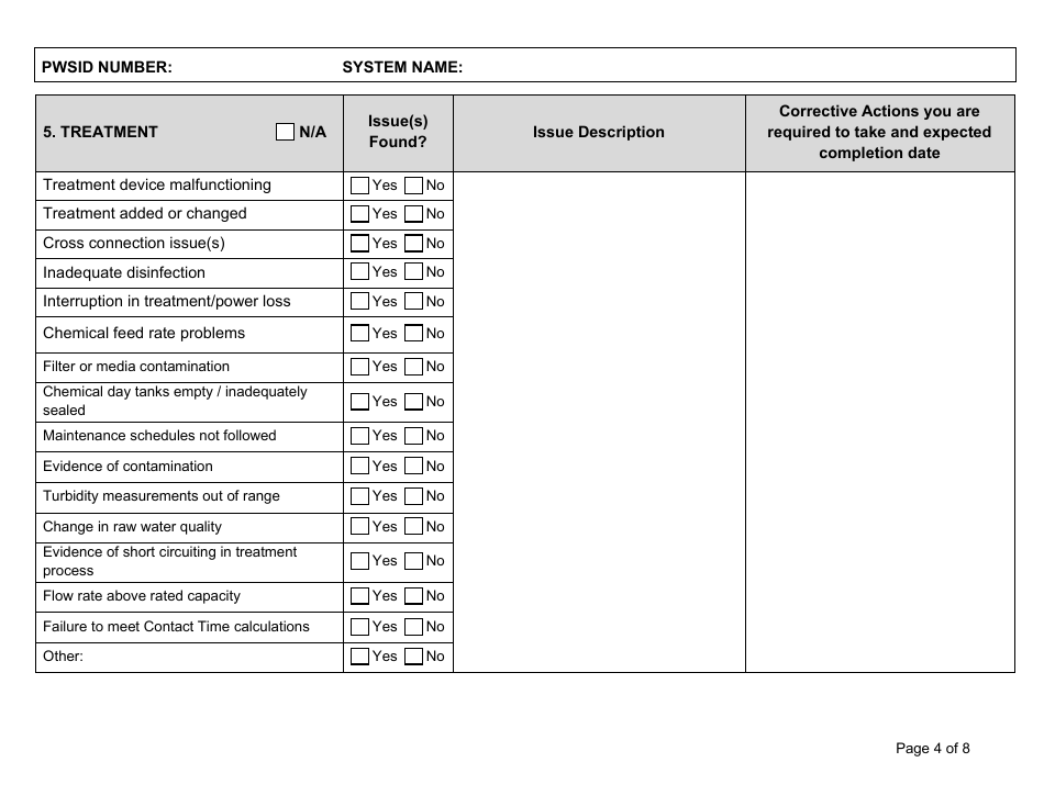 State Form 55981 Level 2 Assessment - Ntnc or Community Public Water System - Indiana, Page 4