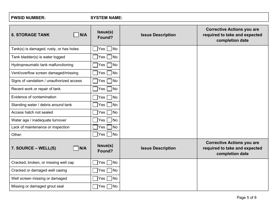 State Form 55981 Level 2 Assessment - Ntnc or Community Public Water System - Indiana, Page 5