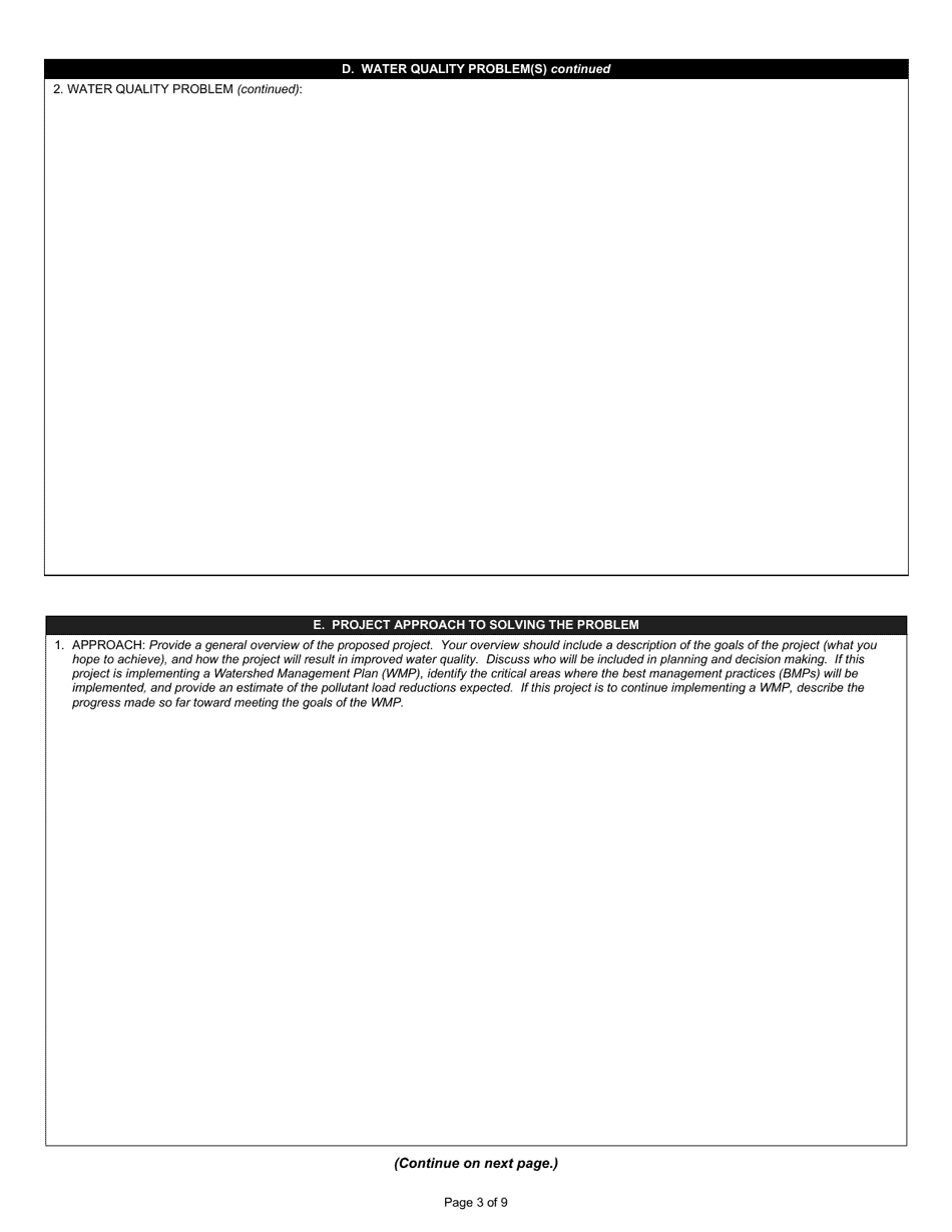 State Form 49367 Application for Section 319 Nonpoint Source Management Program Grant - Indiana, Page 3