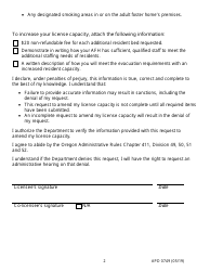 Form APD0749 Request to Amend Adult Foster Home License Capacity - Oregon, Page 2