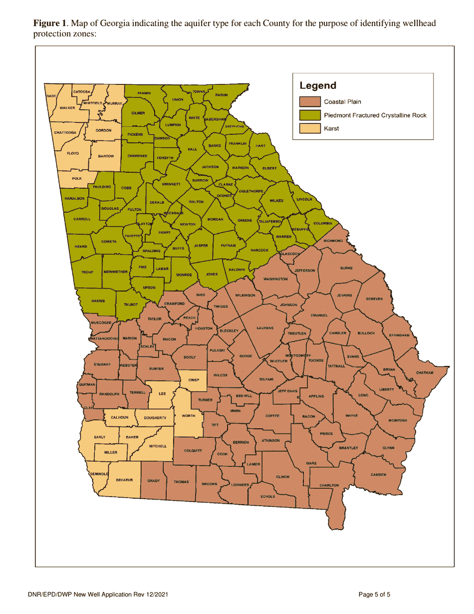 Wellhead Protection / New Well / Spring Application Sheet - Georgia (United States), Page 5