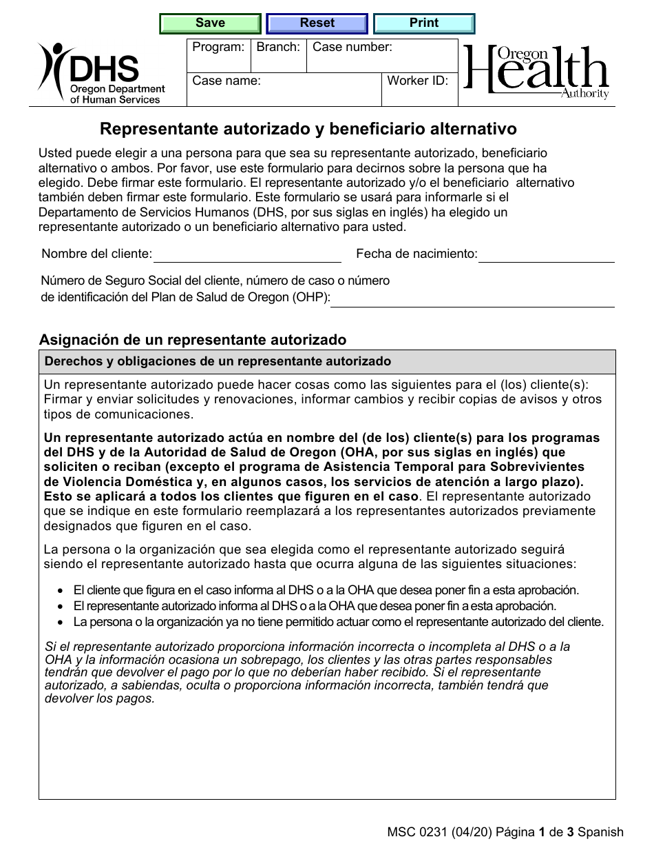 Formulario MSC0231 Fill Out, Sign Online and Download Fillable PDF