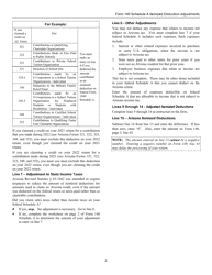 Instructions for Arizona Form 140, ADOR10571 Schedule A Itemized Deduction Adjustments - Arizona, Page 2