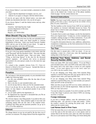 Instructions for Arizona Form 140X, ADOR10573 Individual Amended Income Tax Return for Forms 140, 140a, 140ez, 140nr and 140py - Arizona, Page 2
