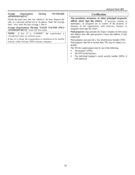 Instructions for Arizona Form 99T, ADOR10419 Arizona Exempt Organization Business Income Tax Return - Arizona, Page 12