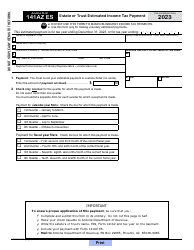 Document preview: Arizona Form 141AZ ES (ADOR11135) Estate or Trust Estimated Income Tax Payment - Arizona, 2023
