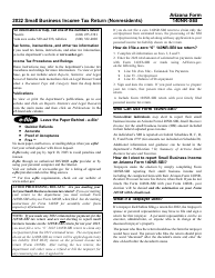 Instructions for Arizona Form 140NR-SBI, ADOR11408 Small Business Income Tax Return for Arizona Nonresidents - Arizona