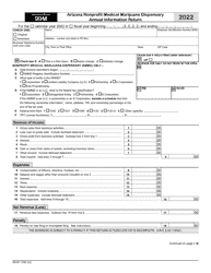 Document preview: Arizona Form 99M (ADOR11362) Arizona Nonprofit Medical Marijuana Dispensary Annual Information Return - Arizona, 2022