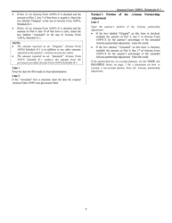 Instructions for Arizona Form 165PA, ADOR11292 Schedule K-1 Resident and Part-Year Resident Partner&#039;s Share of Arizona Partnership Adjustment - Arizona, Page 2
