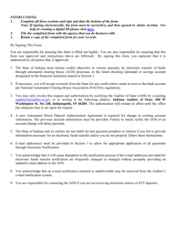 State Form 47551 Automated Direct Deposit Authorization Agreement - Indiana, Page 2