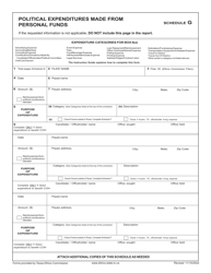 Form C/OH Candidate/Officeholder Campaign Finance Report - Texas, Page 12