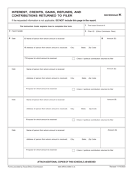 Form C/OH Candidate/Officeholder Campaign Finance Report - Texas, Page 15