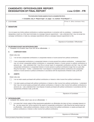 Form C/OH Candidate/Officeholder Campaign Finance Report - Texas, Page 17