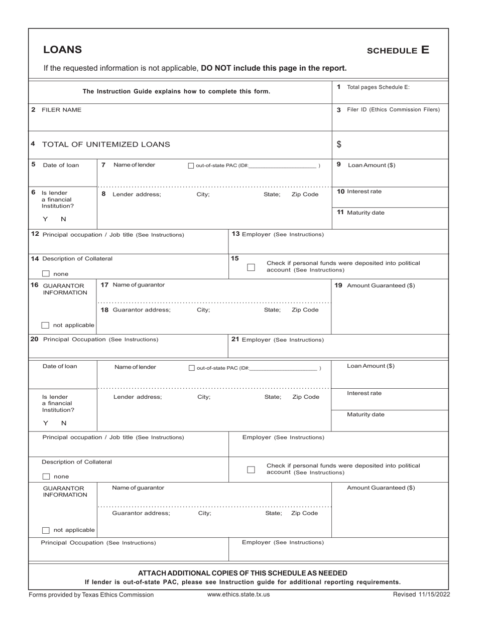 Form C / OH Candidate / Officeholder Campaign Finance Report - Texas, Page 7