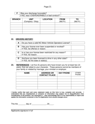 SCSO Form PA-1 Pre-application Information &amp; Personal History Statement - Stanly County, North Carolina, Page 9