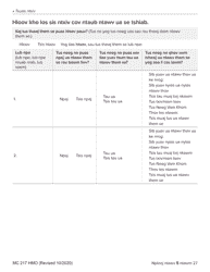 Form MC217 Medi-Cal Renewal Form - California (Hmong), Page 5