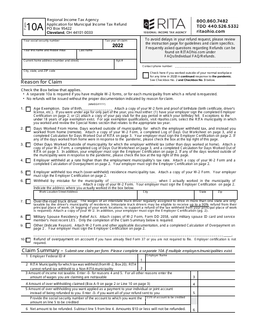 Form 10A 2022 Printable Pdf