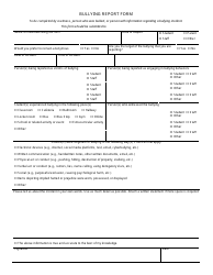 Document preview: Bullying Report Form - Wisconsin
