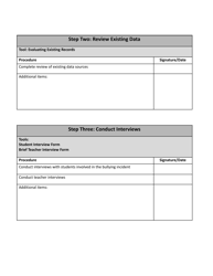 Bullying Involvement Investigation Process Checklist - Wisconsin, Page 2