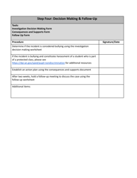 Bullying Involvement Investigation Process Checklist - Wisconsin, Page 3