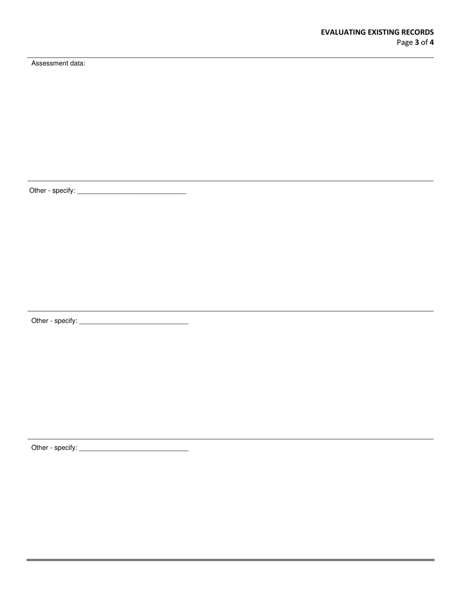 Evaluating Existing Records - Wisconsin, Page 3
