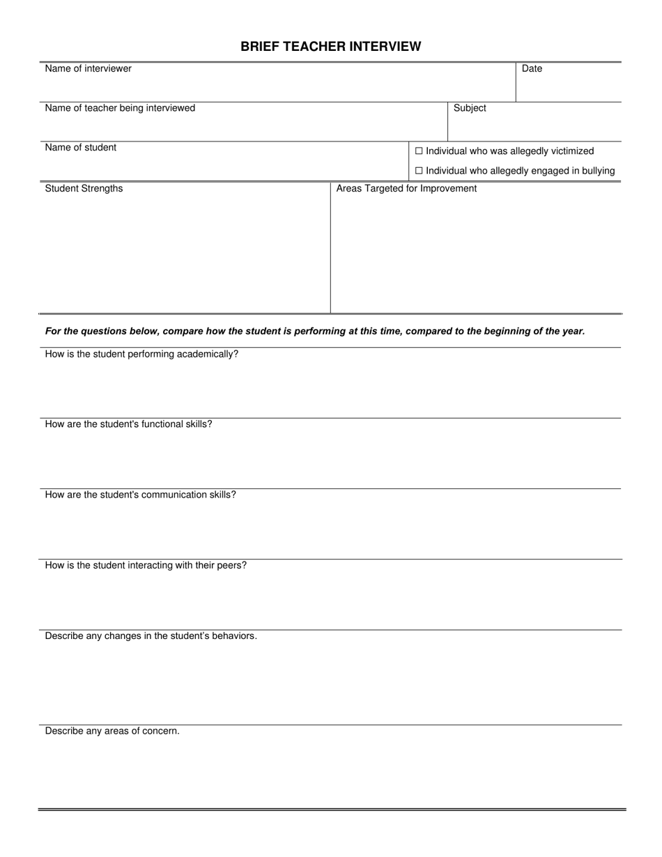 Wisconsin Brief Teacher Interview - Fill Out, Sign Online and Download ...