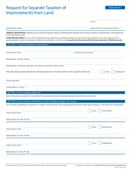 Document preview: Form 50-111 Request for Separate Taxation of Improvements From Land - Texas