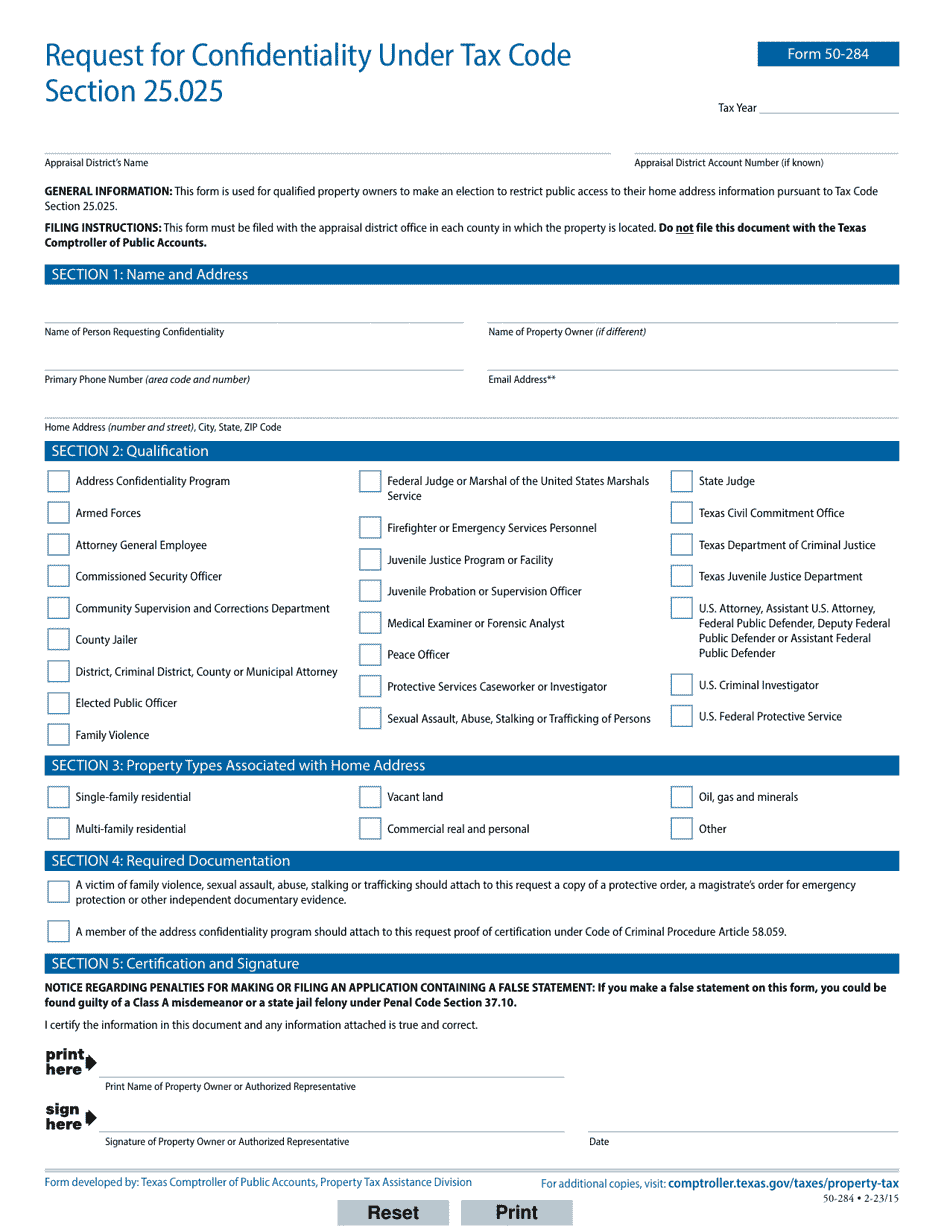 Form 50-284 Download Fillable PDF or Fill Online Request for ...