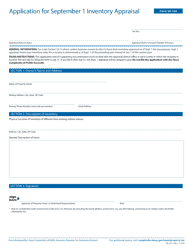 Document preview: Form 50-164 Application for September 1 Inventory Appraisal - Texas