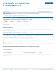 Form 50-169 Application for Appraisal of Public Access Airport Property - Texas