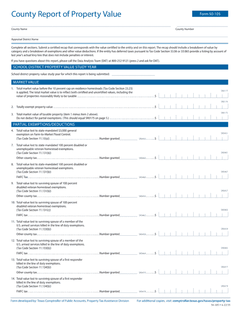 Form 50-105  Printable Pdf