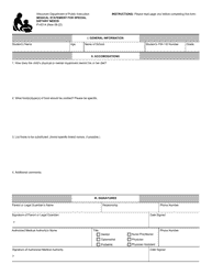 Form PI-6314 Medical Statement for Special Dietary Needs - Wisconsin, Page 2