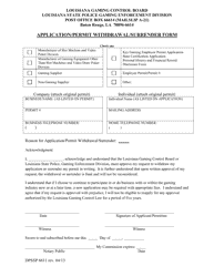 Form DPSSP6611 Manufacturer/Supplier Application/Permit Withdrawal/Surrender Form - Louisiana