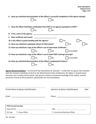 Asic Equivalency Request Form - Montana, Page 2