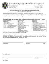 Application for Post Credit Hours for a Training - Montana, Page 3