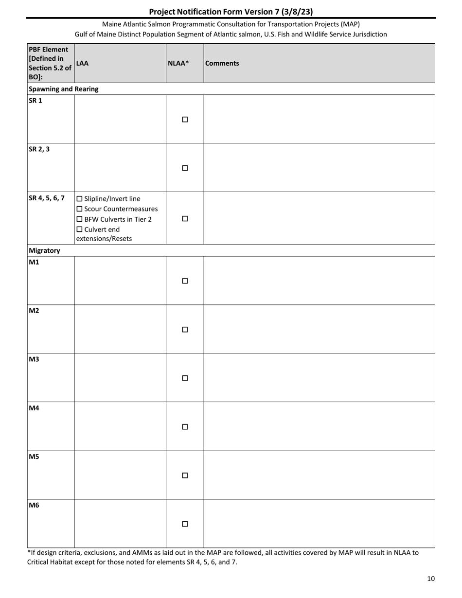 Project Notification Form - Maine, Page 10