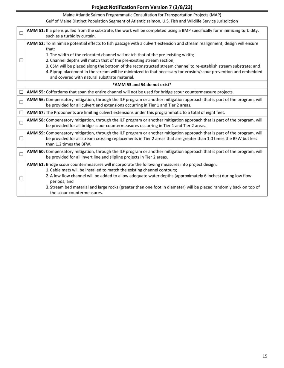 Project Notification Form - Maine, Page 15