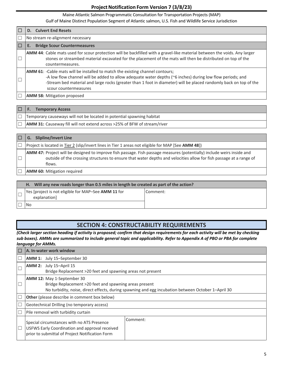 Project Notification Form - Maine, Page 5