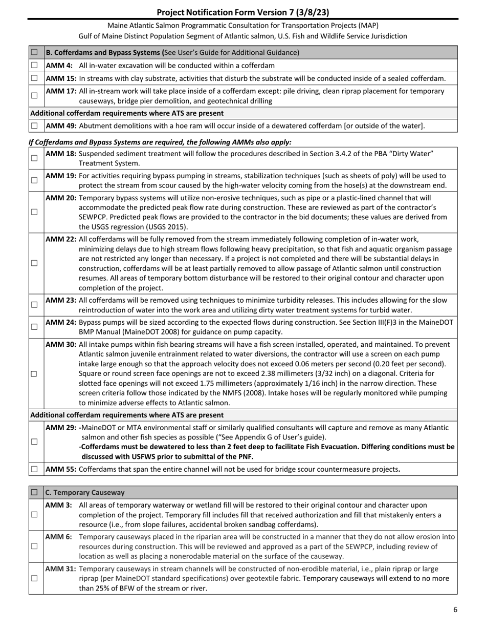 Project Notification Form - Maine, Page 6