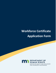 Workforce Certificate Application Form - Minnesota