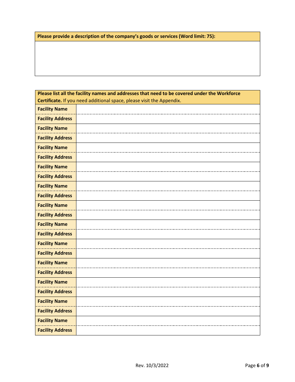 Workforce Certificate Application Form - Minnesota, Page 6