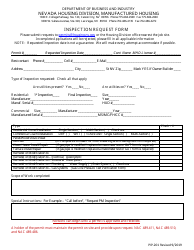 Document preview: Form PIP-201 Inspection Request Form - Nevada
