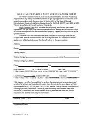 Form PIP-206 Gas Line Pressure Test Verification Form - Nevada, Page 2