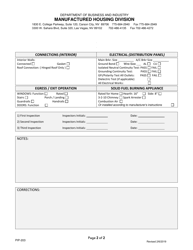 Form PIP-203 Residential Inspection Checklist - Nevada, Page 2