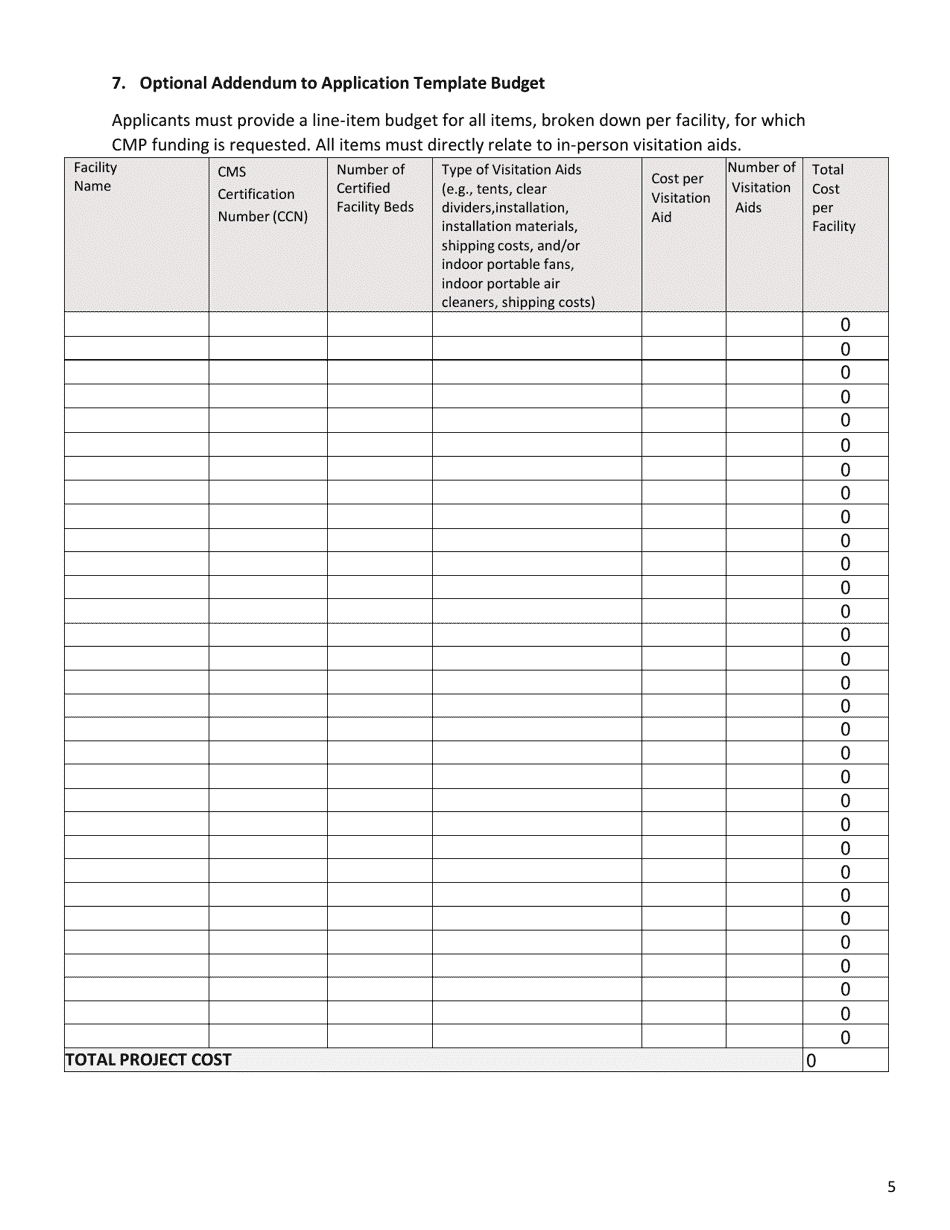 Covid-19 in-Person Visitation Application Template, Page 5