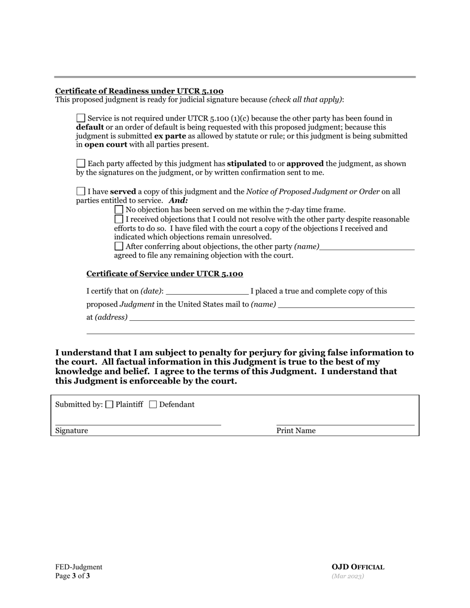 Residential Eviction General Judgment - Oregon, Page 3