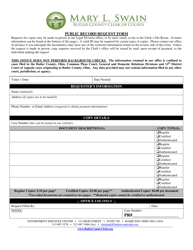 Document preview: Public Record Request Form - Butler County, Ohio