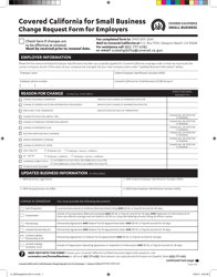 Document preview: Change Request Form for Employers - California, 2023